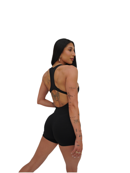 Sculpt Romper - Obsidian Black