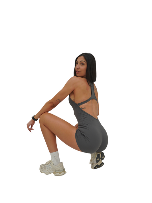 Sculpt Romper - Stone Grey